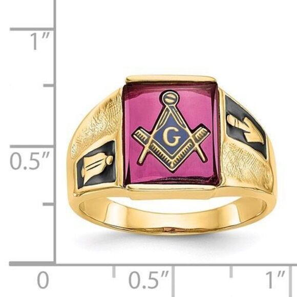14k Gold Men’s Masonic Ring - Picture 6 of 9